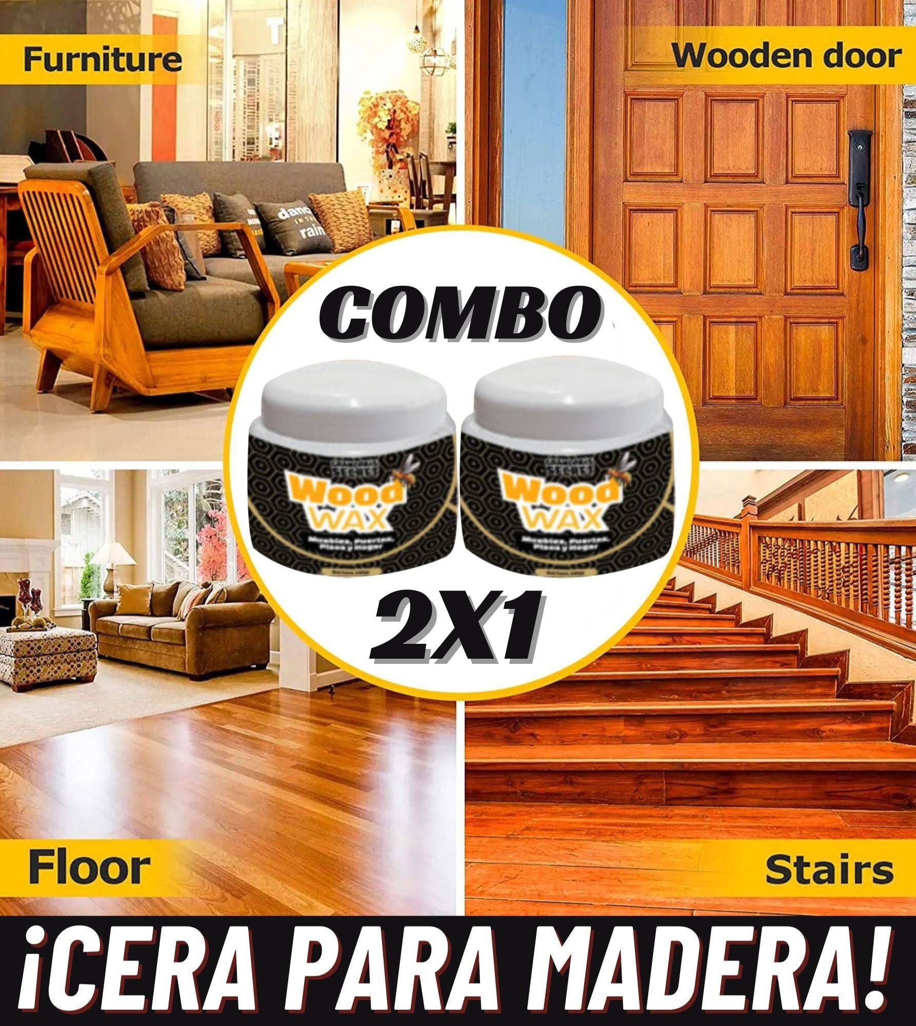 Cera de Abeja para Madera Combo 2x1 + Envió Gratis