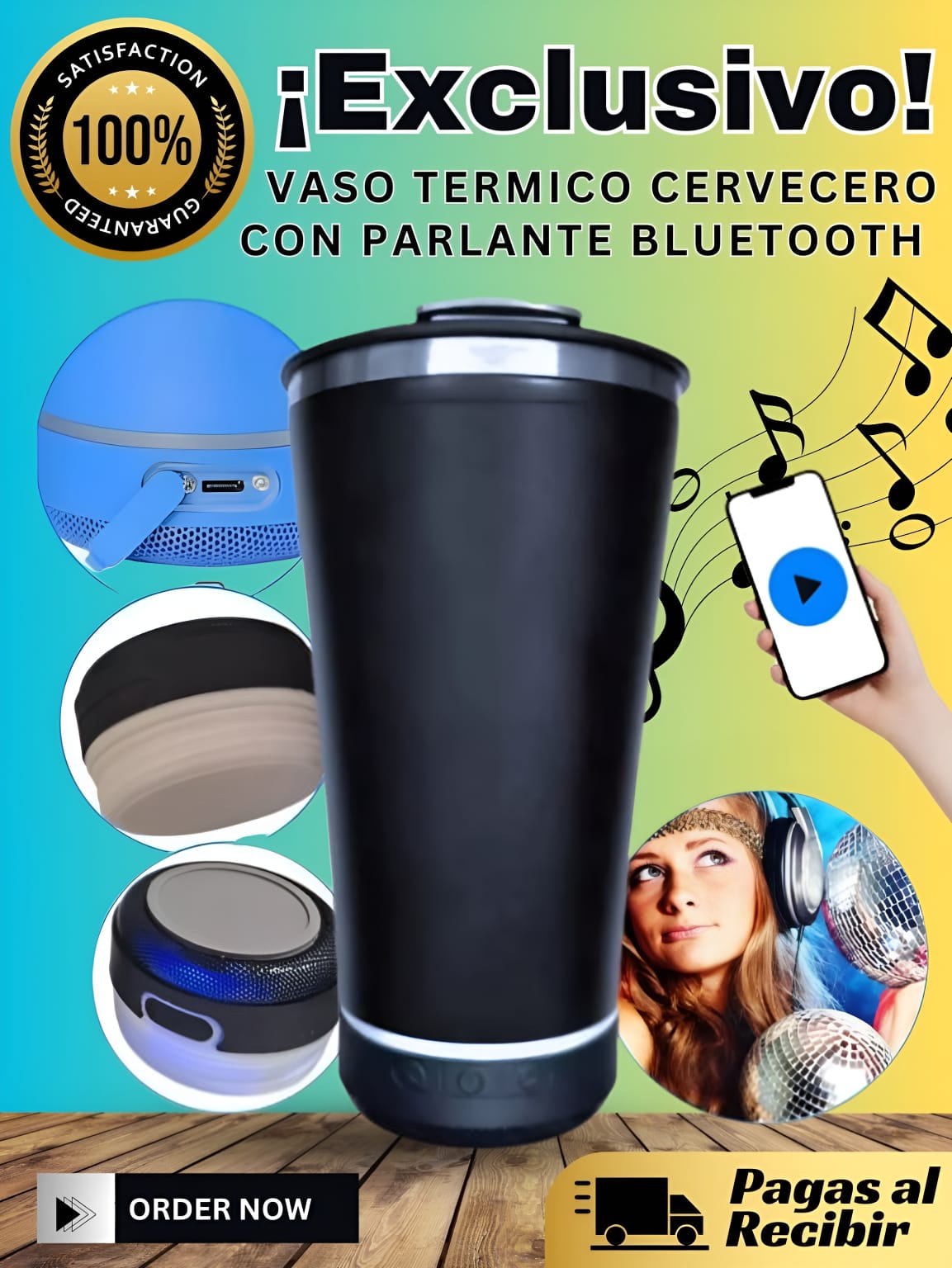 Vaso Termo Parlante con Bluetooh